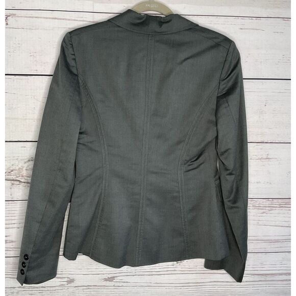 REISS Gray Blazer‎ Jacket One Button Single Women's Size 6 Wool Blend Neutral - Picture 8 of 10